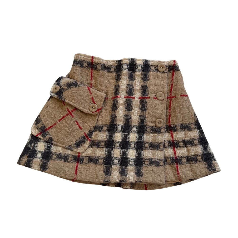 Burberry Kids Plaid Wrap Mini Skirt Girls 10Y Preppy Academia Old Money Luxury